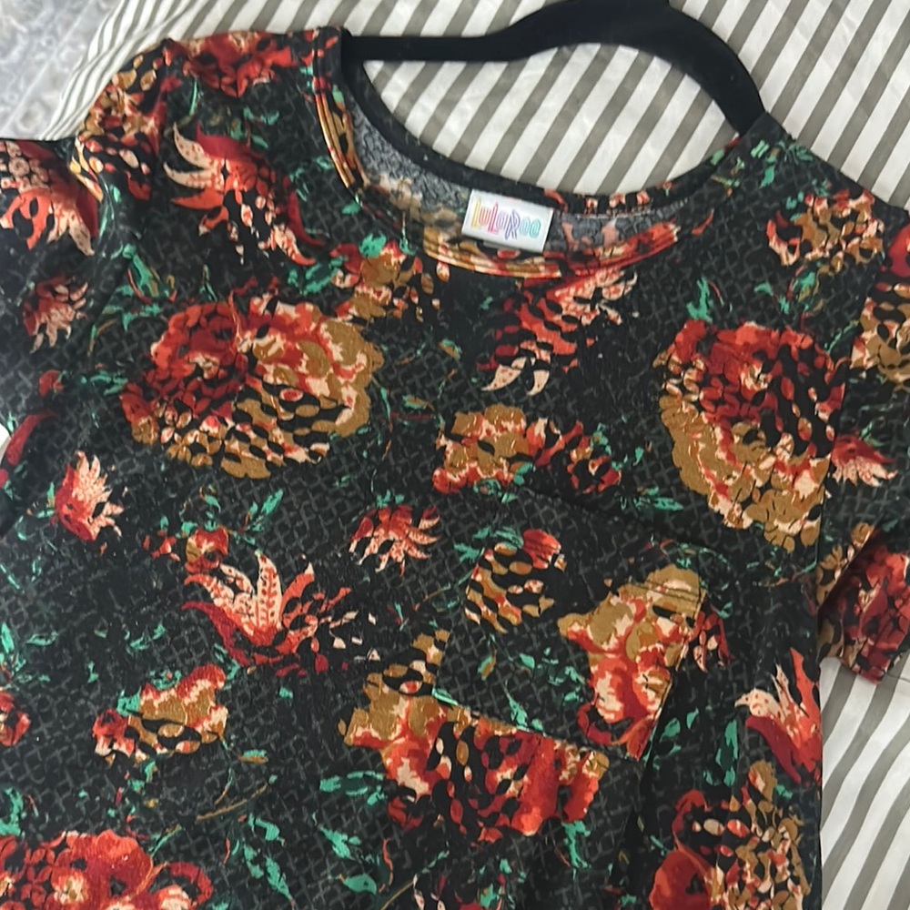 Floral Black Top